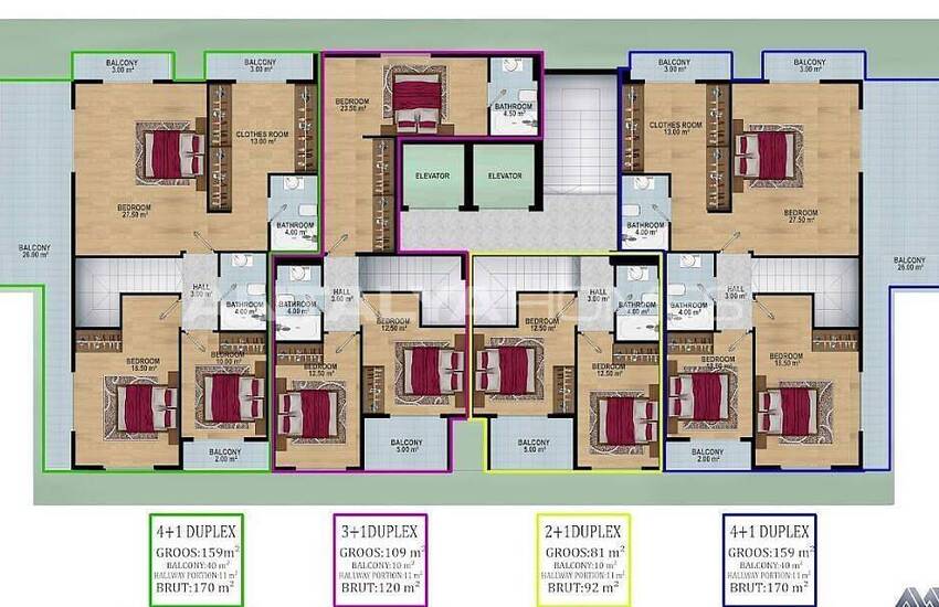 شقق للبيع في مجمع سكني فاخر جدا في بايالار الانيا 20