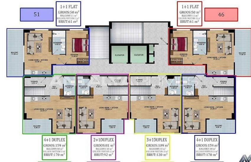 Appartementen In Luxe Complex Met Faciliteiten In Alanya 14