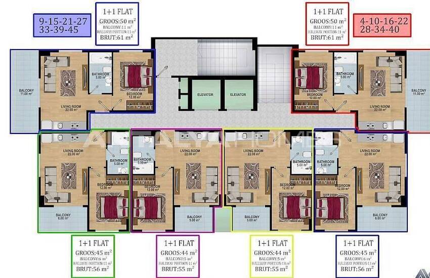 Appartementen In Luxe Complex Met Faciliteiten In Alanya 19