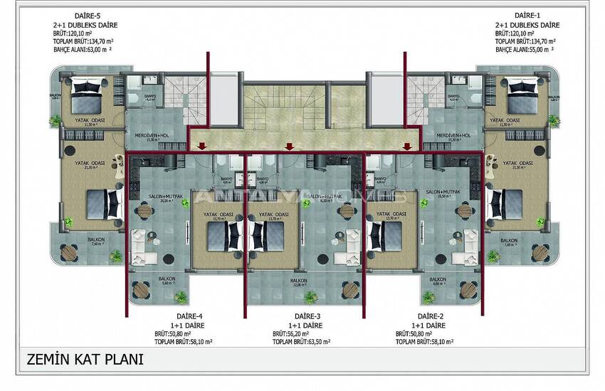 Nieuwe Stijlvolle Woningen Op Centrale Locatie In Alanya Kestel 17