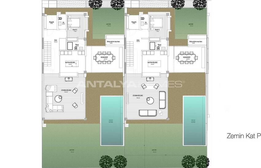 Villor Med Privata Pooler I Ett Projekt I Dosemealti 89