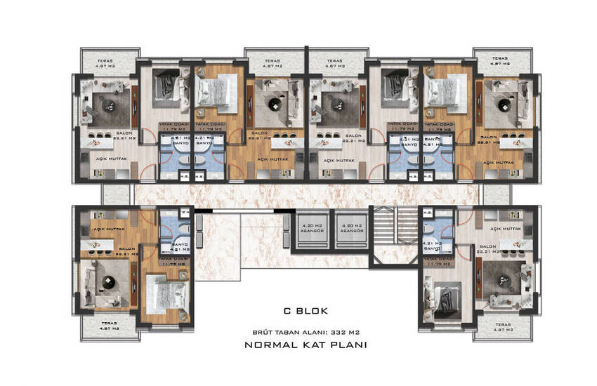 Wohnungen Mit Fußbodenheizung In Einem Komplex In Antalya 40