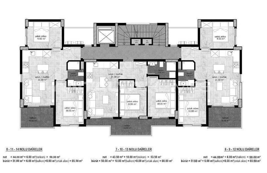 Sea and City View Flats Close to Amenities in Alanya Avsallar 27