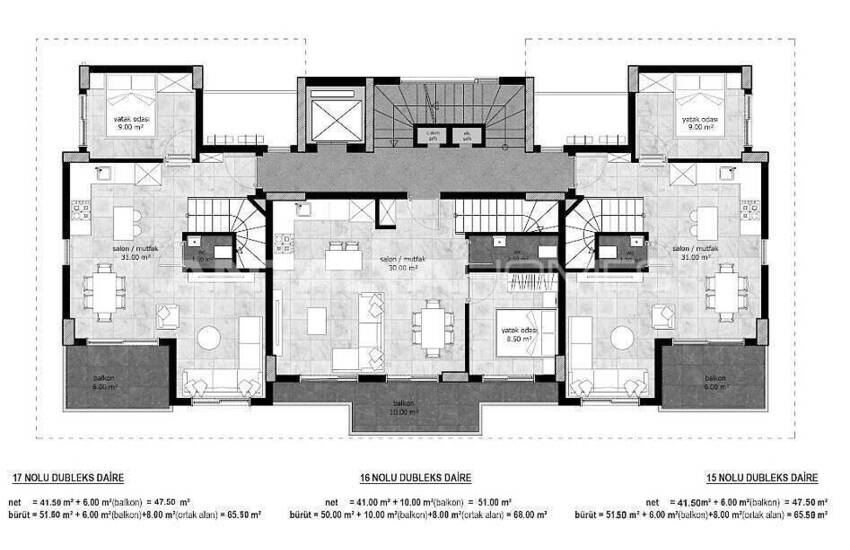 Sea and City View Flats Close to Amenities in Alanya Avsallar 28
