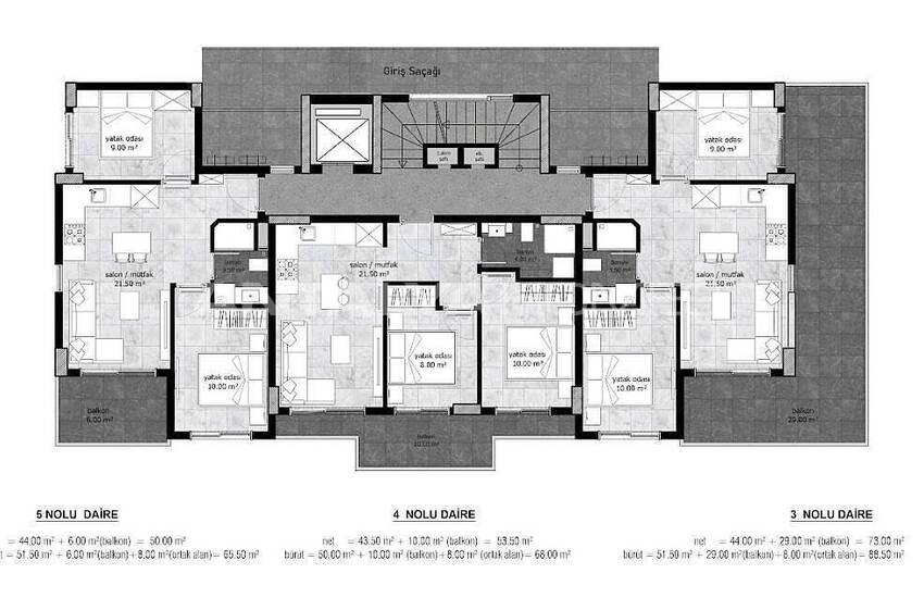 Sea and City View Flats Close to Amenities in Alanya Avsallar 31