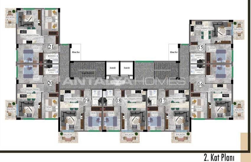 Cozy Apartments in a Complex with Pool in Payallar Alanya 15