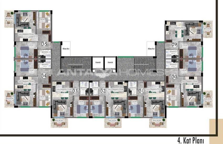 Cozy Apartments in a Complex with Pool in Payallar Alanya 17