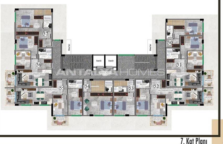 Cozy Apartments in a Complex with Pool in Payallar Alanya 20