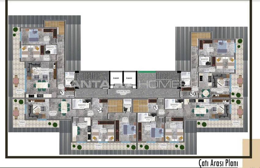 Cozy Apartments in a Complex with Pool in Payallar Alanya 22