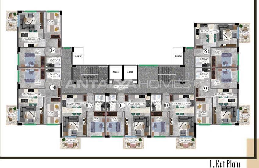 Cozy Apartments in a Complex with Pool in Payallar Alanya 14