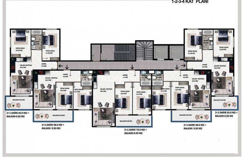 Meerblick-wohnungen In Strandnähe In Alanya Demirtas 21