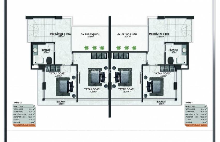 Nouvelles Maisons Triplex Avec Piscine Privée À Alanya 17