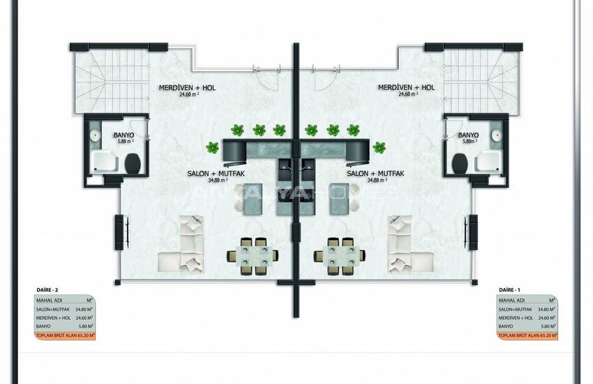 Nouvelles Maisons Triplex Avec Piscine Privée À Alanya 16