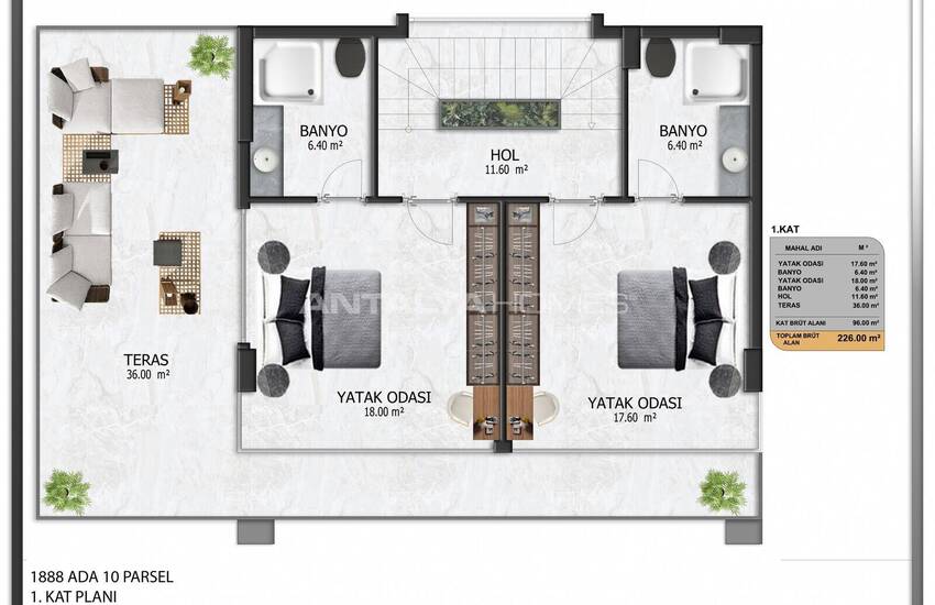Alanya Bektaş'ta Satılık Havuzlu Müstakil Villalar 30
