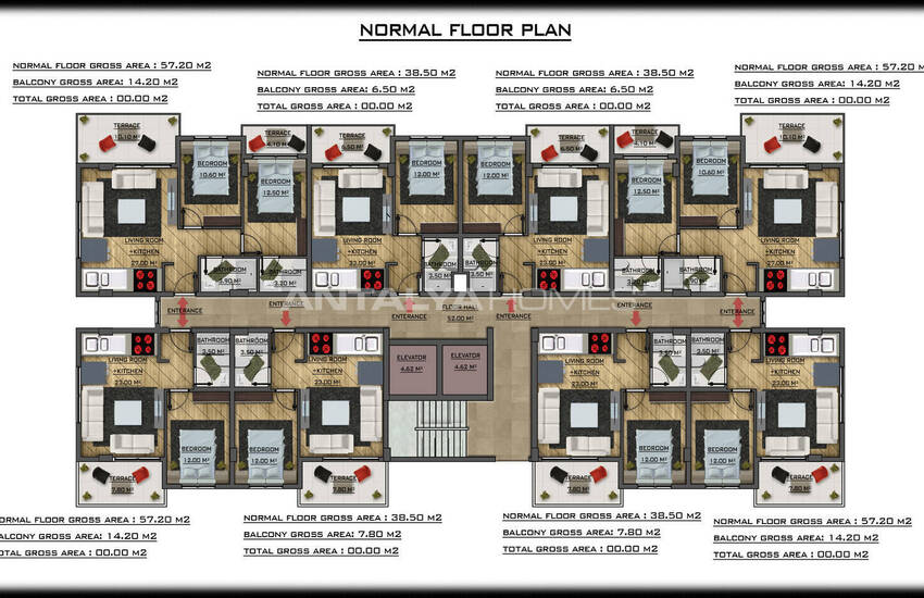 Properties in an Elegant Residential Complex in Gazipasa Antalya 37
