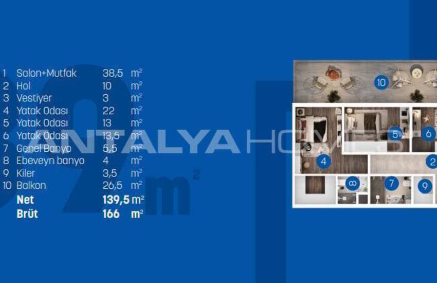 Antalya Altıntaş'ta Havuzlu Sitede Bahçe Kullanımlı Şık Daireler 29