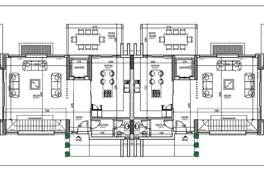 Сдвоенные Виллы с Личным Бассейном и Садом в Анталии 43
