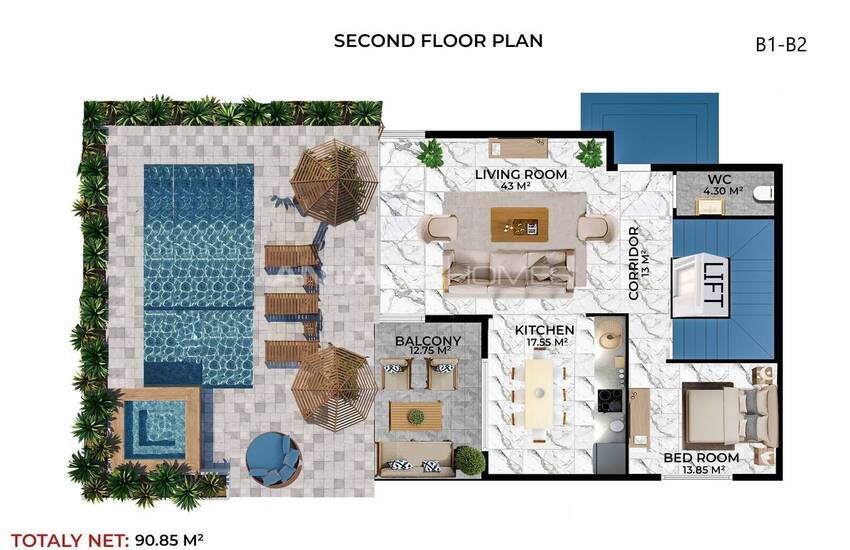 Modern-design Villas with Sea and Natura Scene in Alanya 37