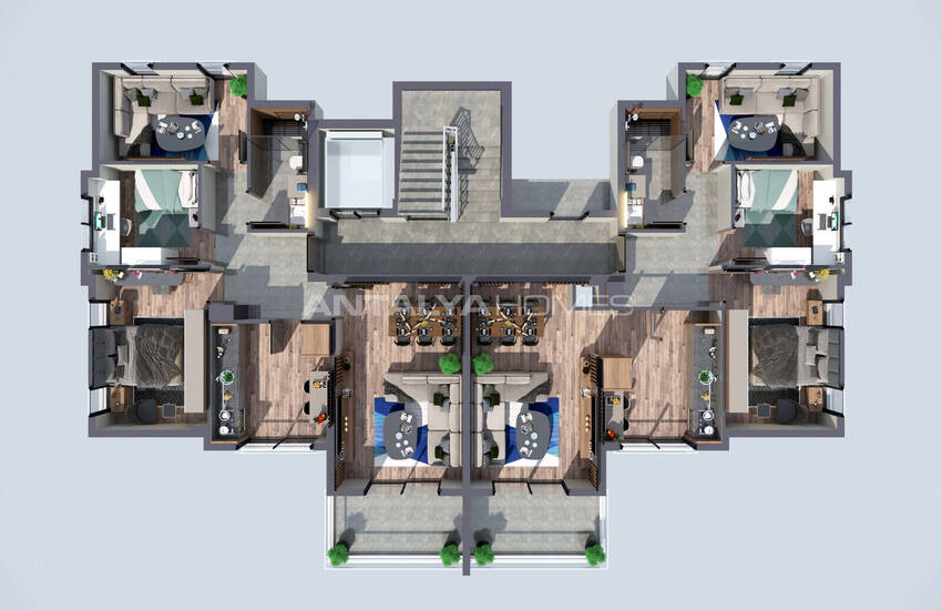 Квартиры в Комплексе с Крытым Паркингом в Анталии, Алтынташ 21