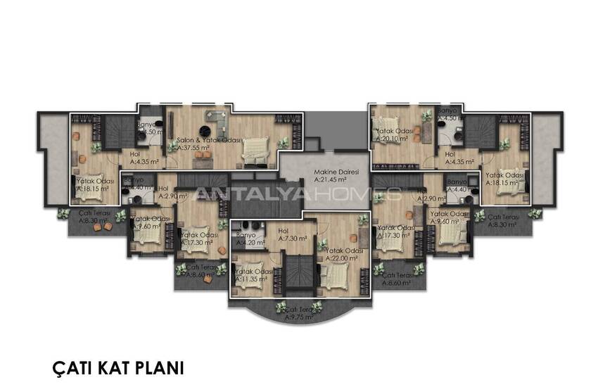 Apartments in a Complex with Security and Aquapark in Altintas 14