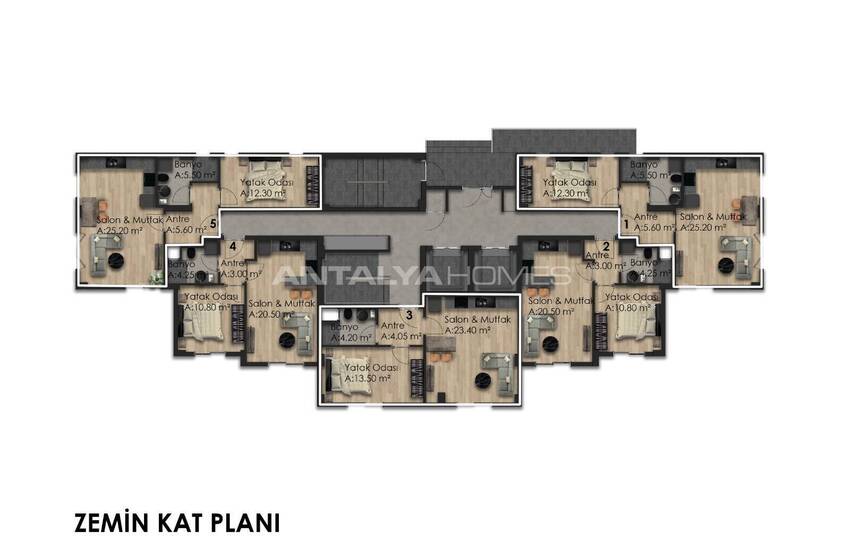 Apartments in a Complex with Security and Aquapark in Altintas 11