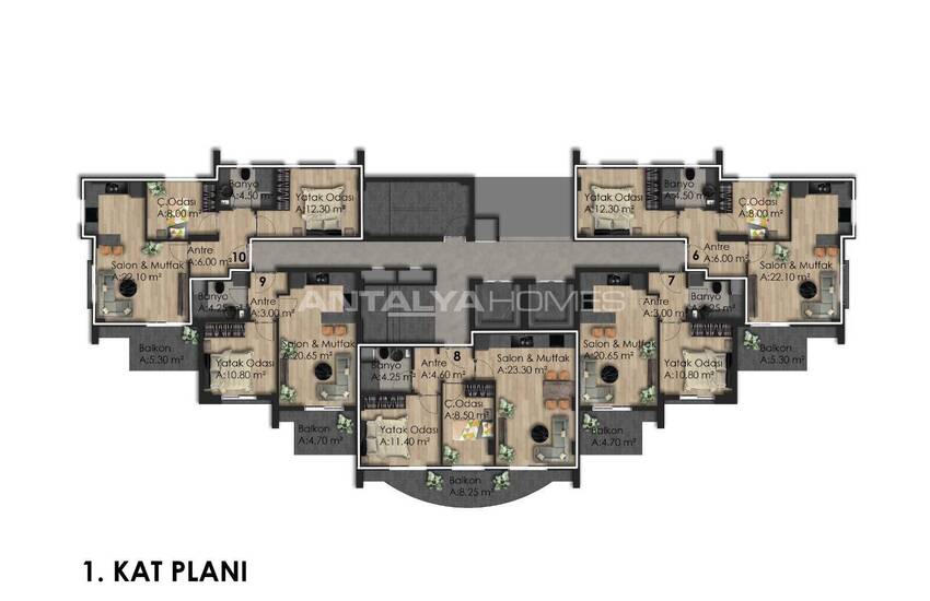 Apartments in a Complex with Security and Aquapark in Altintas 12