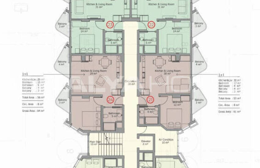 Просторные Квартиры с Видом на Море в Аланье, Махмутлар 44