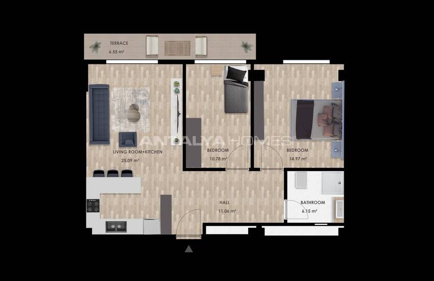 Antalya Altıntaş'ta Lüks Konseptli Sitede Modern Daireler 29