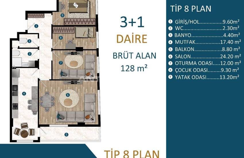 Moderne En Stijlvolle Woningen In Nieuw Project In Kepez Antalya 30