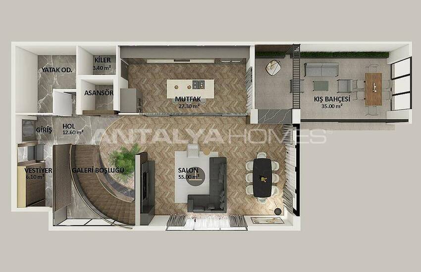 Villen Mit Fußbodenheizung Und Aufzug In Antalya Dosemealti 31