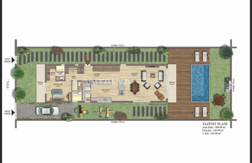 خانه های لوکس با سونا و جکوزی در آنتالیا، دوشمالتی 55