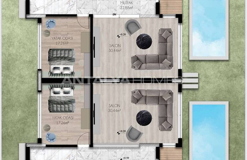 Döşemealtı Altınkale'de Yerden Isıtmalı ve Jeneratörlü Villalar 18