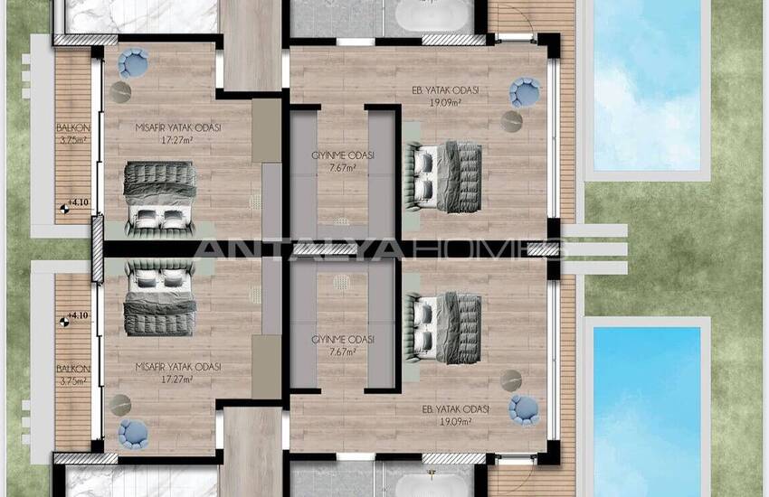 Döşemealtı Altınkale'de Yerden Isıtmalı ve Jeneratörlü Villalar 19