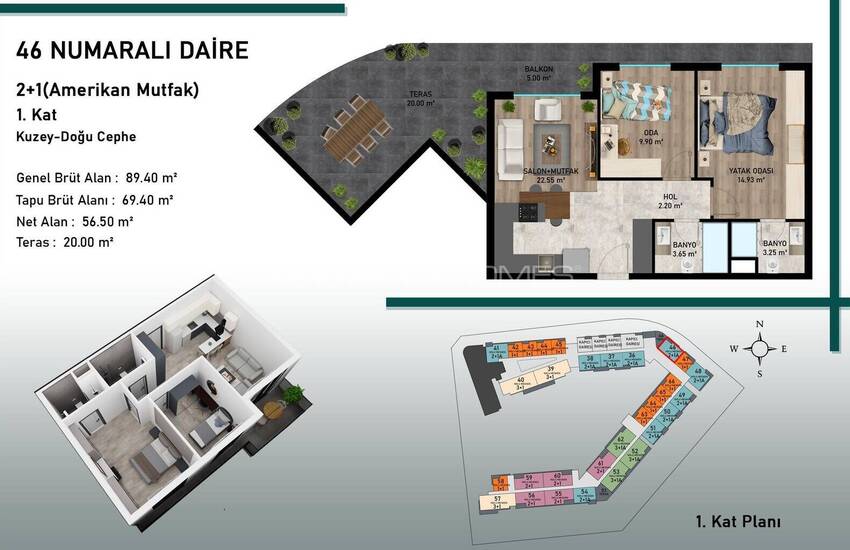 Bijzonder Ontwerp Zeezicht Appartementen In Antalya Aksu 22