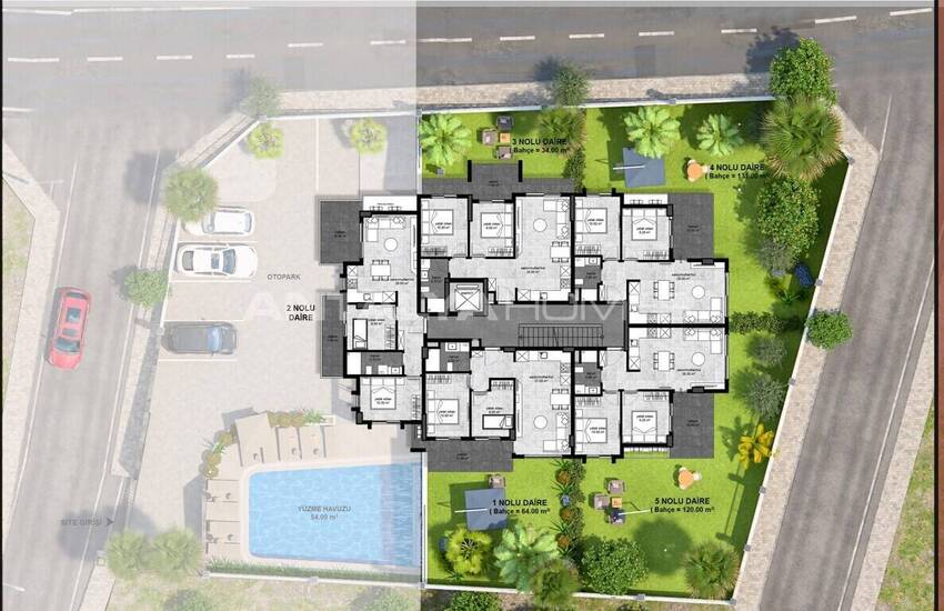 Apartments in Complex with Panoramic Views and Pool in Alanya 18