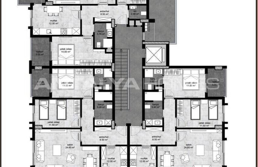 Apartments in Complex with Panoramic Views and Pool in Alanya 23