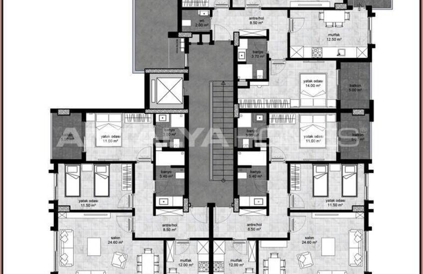 Apartments in Complex with Panoramic Views and Pool in Alanya 24