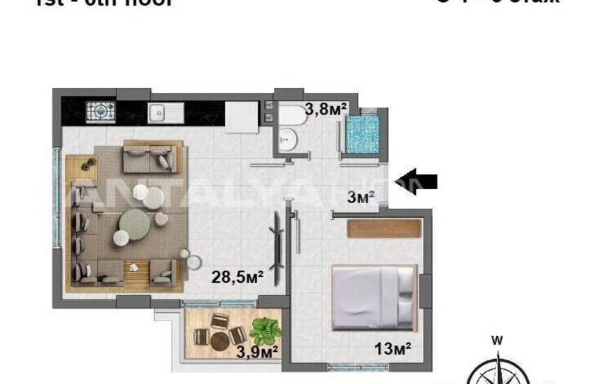 Просторные Квартиры в Сердце Махмутлара в Аланье 17