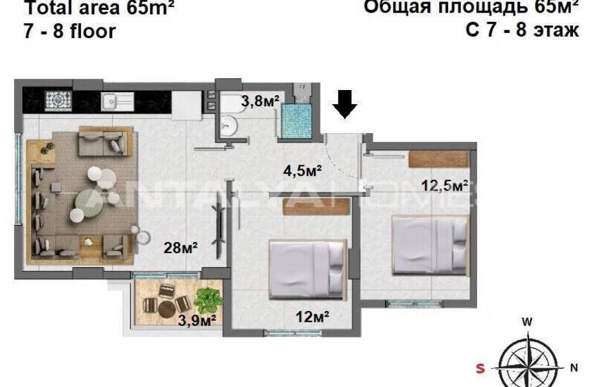 Просторные Квартиры в Сердце Махмутлара в Аланье 27