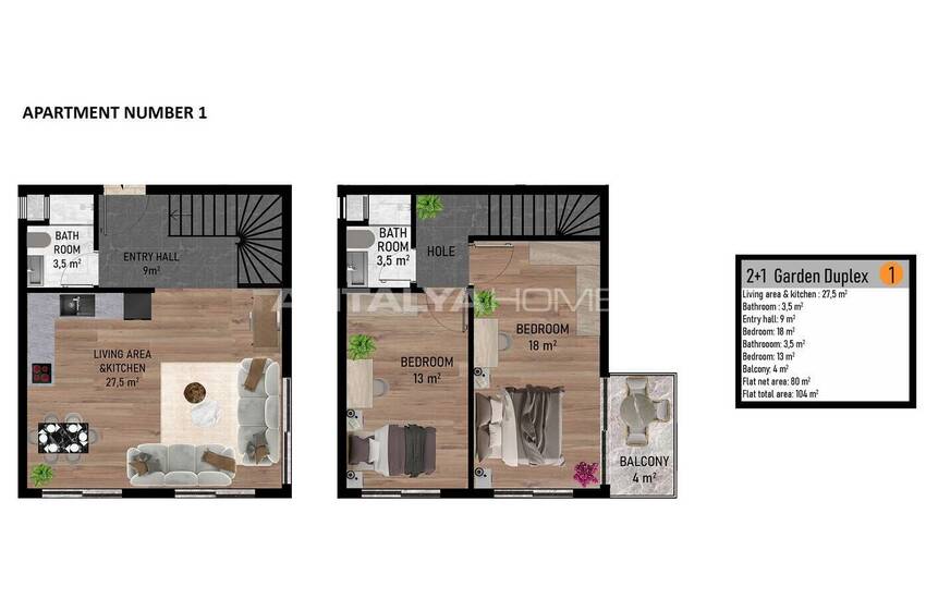 Apartments in a Complex in Alanya Kestel with Social Amenities 30