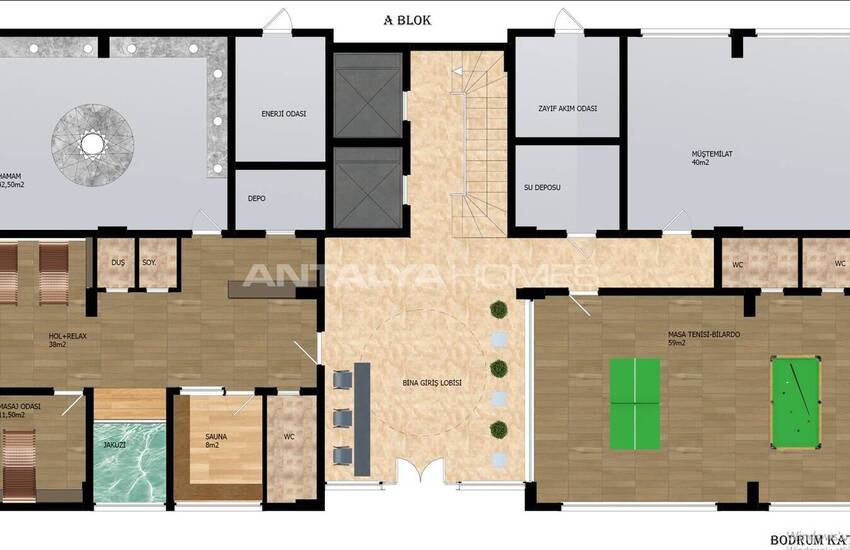 Real Estate in a Complex with Rich Facilities in Alanya Oba 42