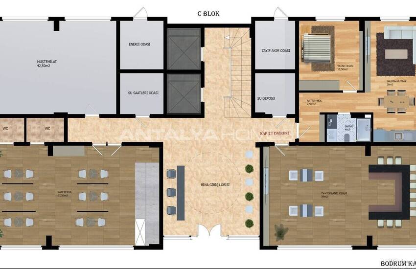 Real Estate in a Complex with Rich Facilities in Alanya Oba 41