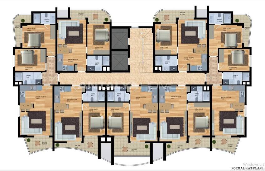 Real Estate in a Complex with Rich Facilities in Alanya Oba 43