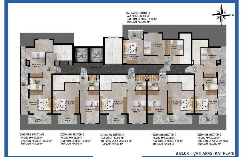 Alanya Mahmutlar'da Deniz Manzaralı Şık Tasarımlı Daireler 12