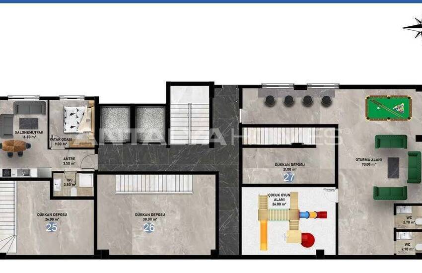 Alanya Mahmutlar'da Deniz Manzaralı Şık Tasarımlı Daireler 11