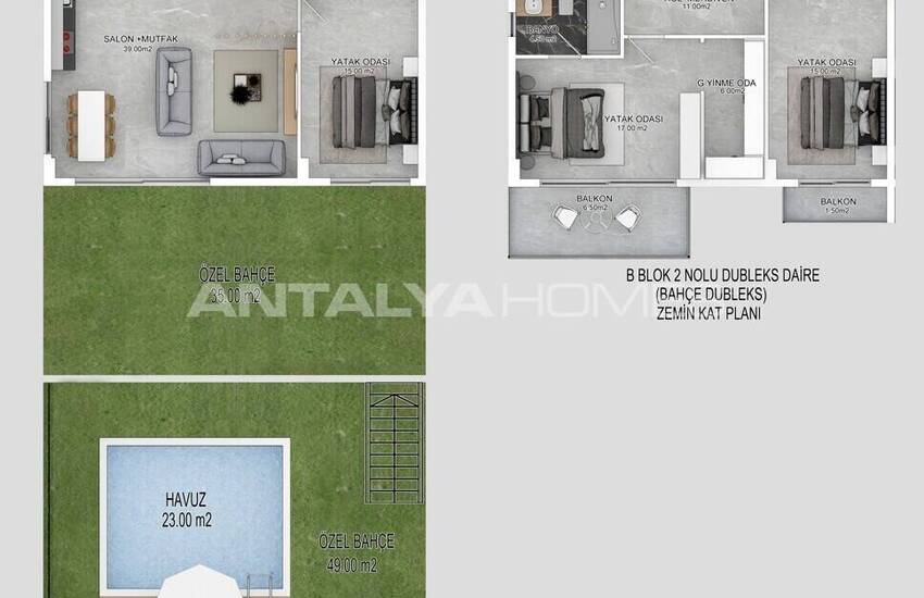 Erdgeschoss Und Duplex Penthouse Wohnungen In Alanya Bektas 37