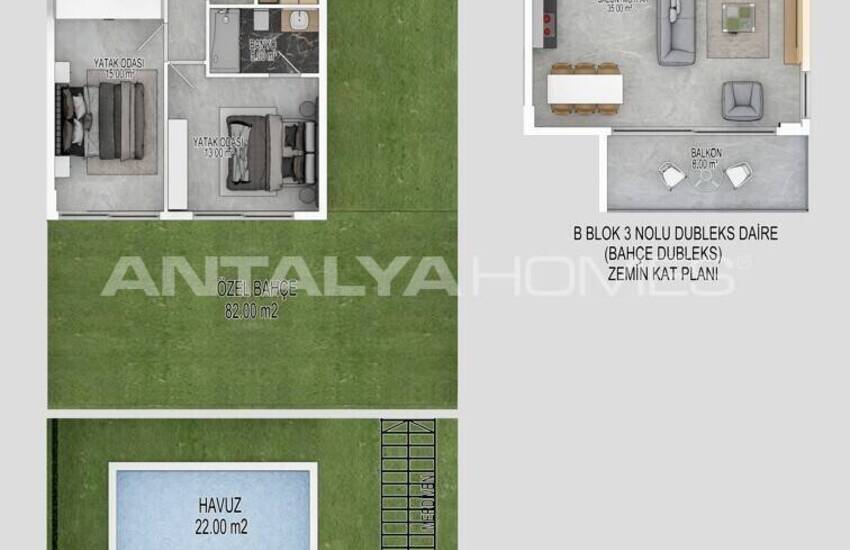 Erdgeschoss Und Duplex Penthouse Wohnungen In Alanya Bektas 29