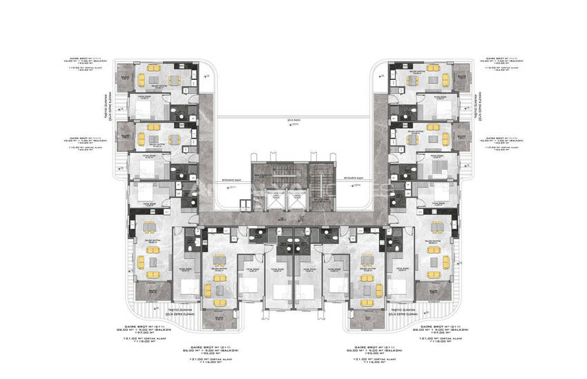 Flats in a Prestigiously Chic Complex in Kestel 48