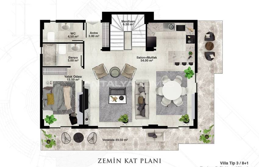 Sea View Houses with Smart Home Systems in Alanya Kargıcak 20