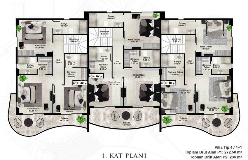 Sea View Houses with Smart Home Systems in Alanya Kargıcak 23